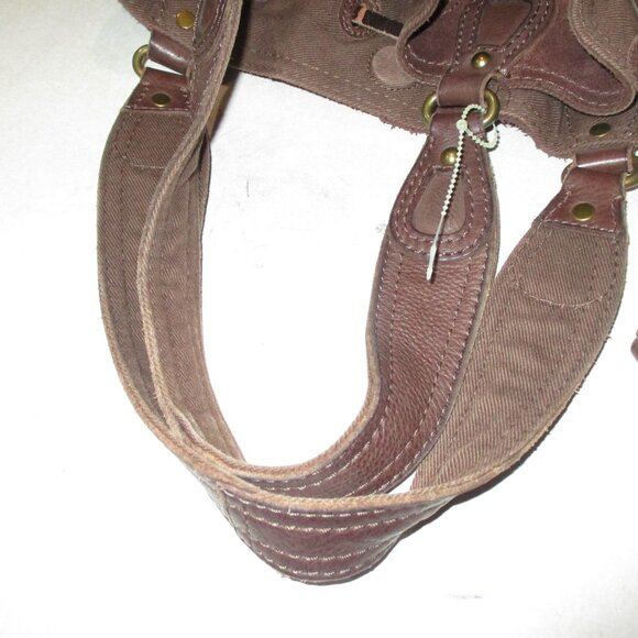 LUCKY BRAND VINTAGE INSPIRED PATCHWORK LEATHER suede hobo boho - Picture 5 of 9